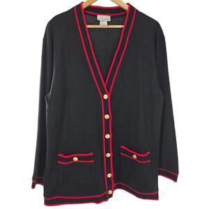 EccoBay Womens Vintage 90s Classic Prep Academia Heritage Gold Button Cardigan M